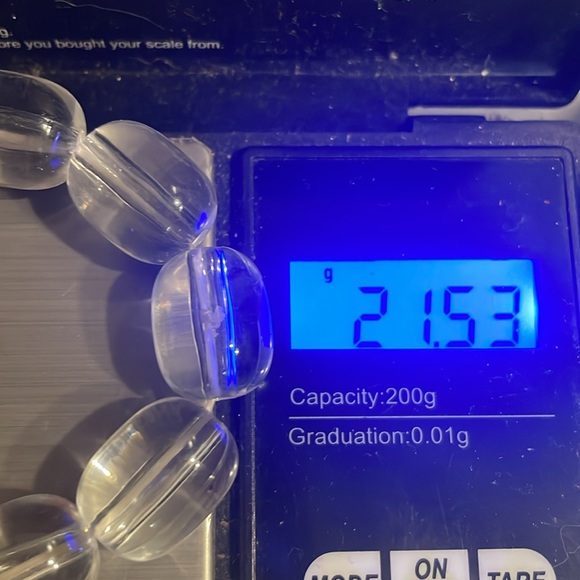 Retro vintage 8” eleven oblong clear beads stackable stretch bangle bracelet - Picture 11 of 11